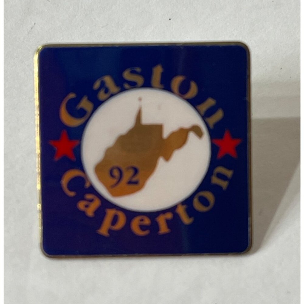 Vintage Political Memorabilia WV Gaston Caperton Pin 90s USA